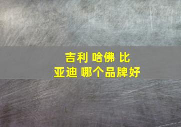 吉利 哈佛 比亚迪 哪个品牌好